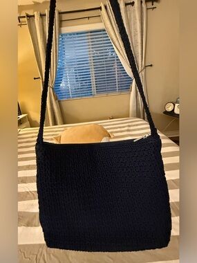 SAK Women's Black Crochet Shoulder or Cross body Bag -
